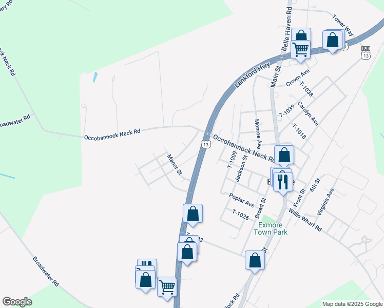 map of restaurants, bars, coffee shops, grocery stores, and more near 3220 Westmore Place in Exmore