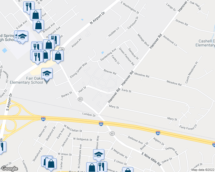map of restaurants, bars, coffee shops, grocery stores, and more near 1930 Repp Circle in Henrico