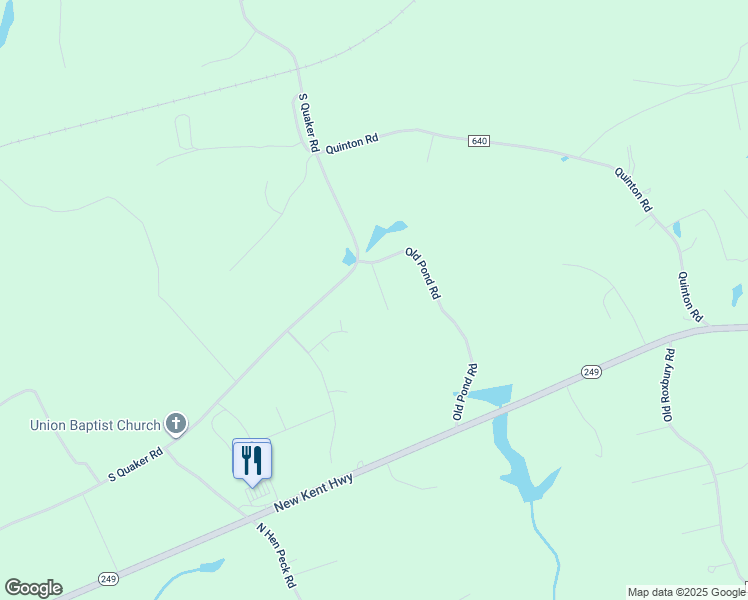 map of restaurants, bars, coffee shops, grocery stores, and more near 8803 South Quaker Road in Quinton