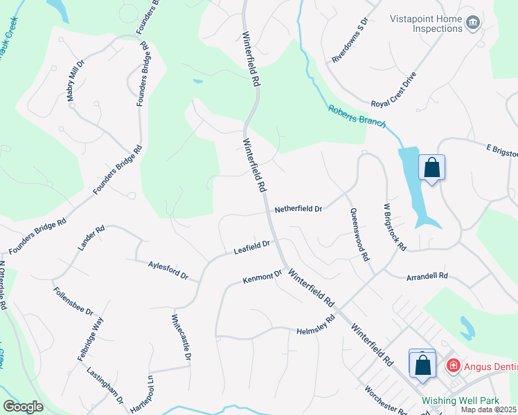 map of restaurants, bars, coffee shops, grocery stores, and more near 14200 Netherfield Drive in Midlothian
