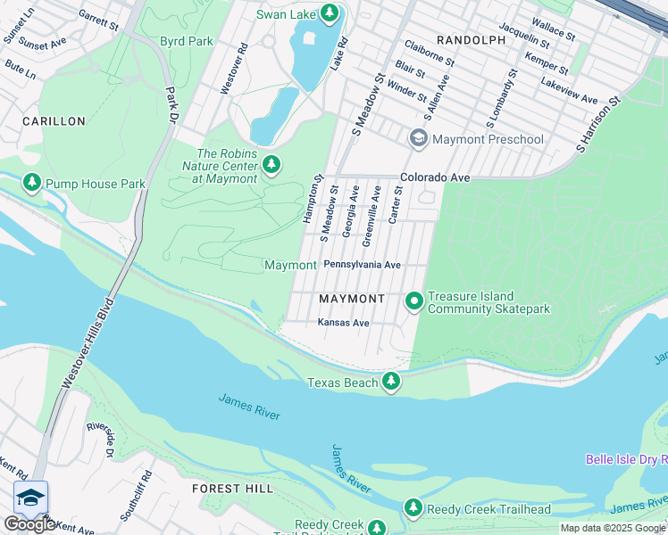map of restaurants, bars, coffee shops, grocery stores, and more near 1700 Georgia Avenue in Richmond
