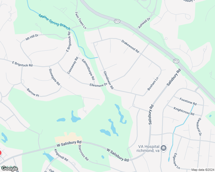 map of restaurants, bars, coffee shops, grocery stores, and more near 13469 Glendower Road in Midlothian