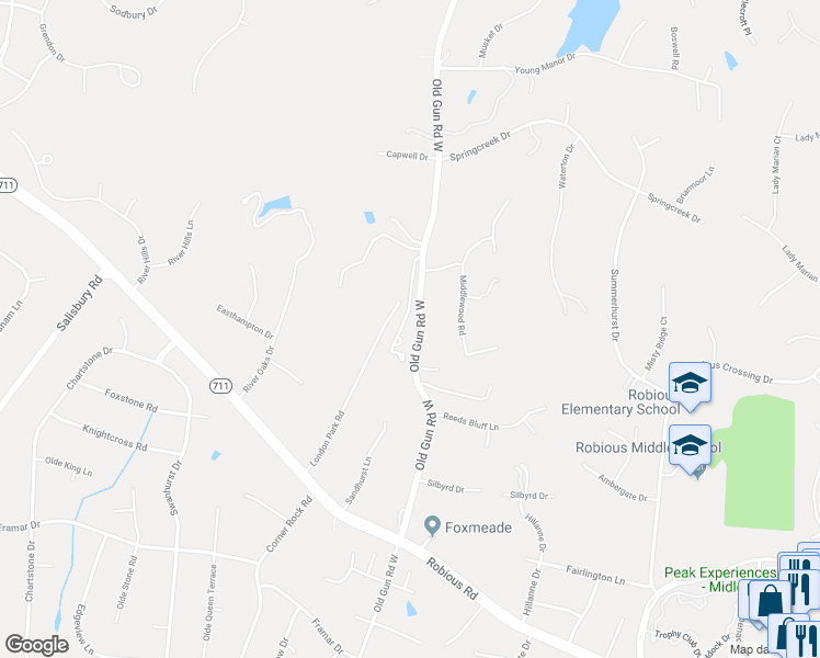 map of restaurants, bars, coffee shops, grocery stores, and more near 3000 Old Gun Road West in Midlothian