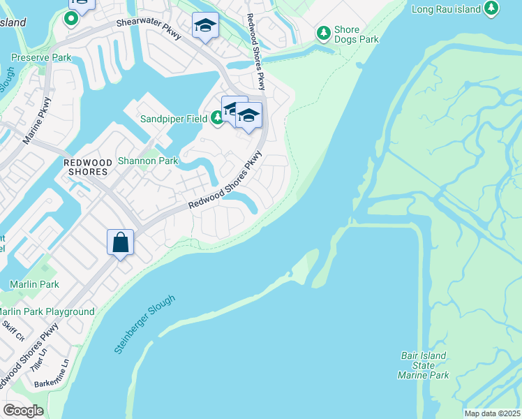 map of restaurants, bars, coffee shops, grocery stores, and more near 824 Bay Harbour Drive in Redwood City