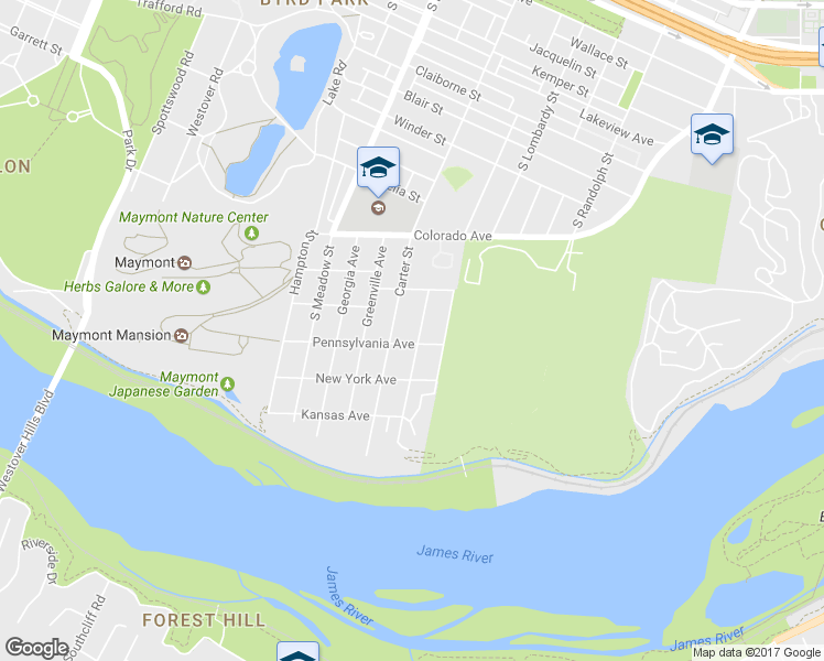 map of restaurants, bars, coffee shops, grocery stores, and more near 1516 Texas Ave in Richmond