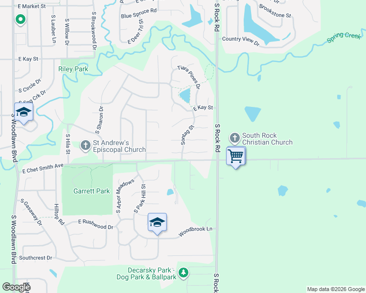 map of restaurants, bars, coffee shops, grocery stores, and more near 1712 Southridge Cir in Derby