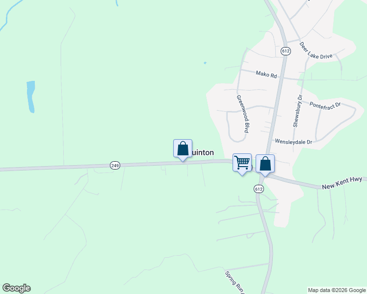 map of restaurants, bars, coffee shops, grocery stores, and more near 5320 New Kent Highway in Quinton