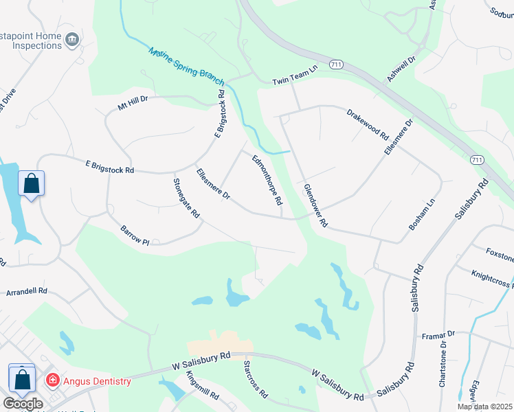 map of restaurants, bars, coffee shops, grocery stores, and more near 2742 Ellesmere Drive in Midlothian
