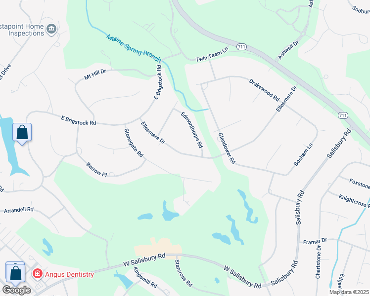 map of restaurants, bars, coffee shops, grocery stores, and more near 2742 Ellesmere Drive in Midlothian