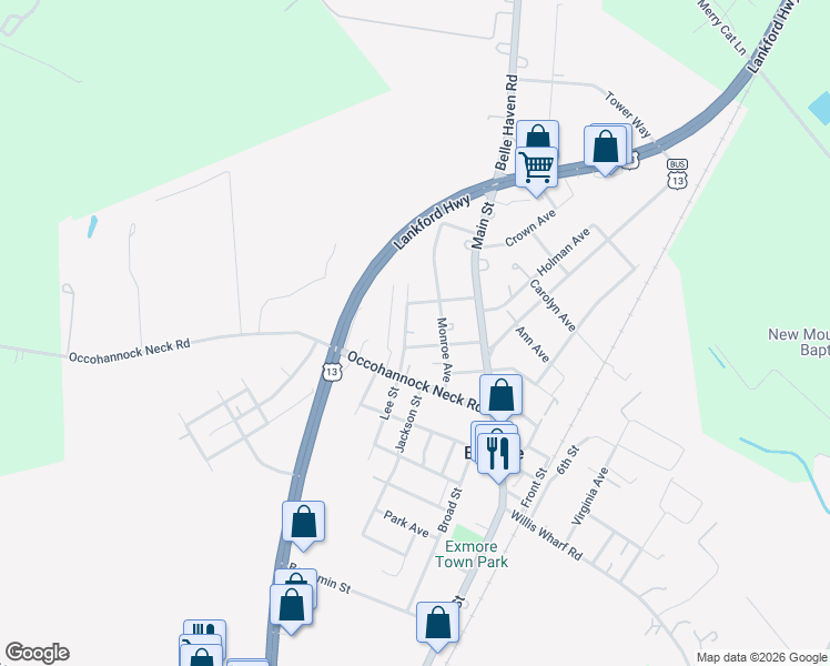 map of restaurants, bars, coffee shops, grocery stores, and more near 3120 T-1009 in Exmore
