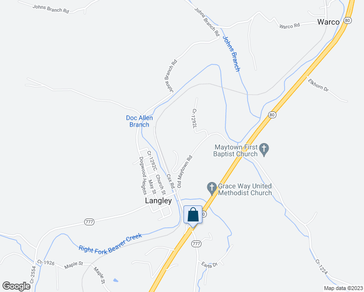 map of restaurants, bars, coffee shops, grocery stores, and more near in Langley