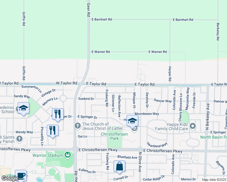 map of restaurants, bars, coffee shops, grocery stores, and more near 475 Sunnyhill Drive in Turlock