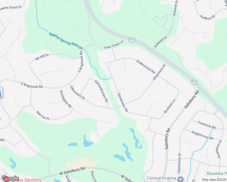 map of restaurants, bars, coffee shops, grocery stores, and more near 13601 Glendower Road in Midlothian