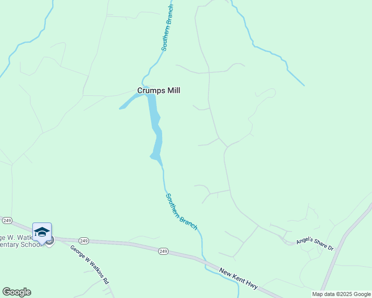 map of restaurants, bars, coffee shops, grocery stores, and more near 7201 Amarone Way in New Kent