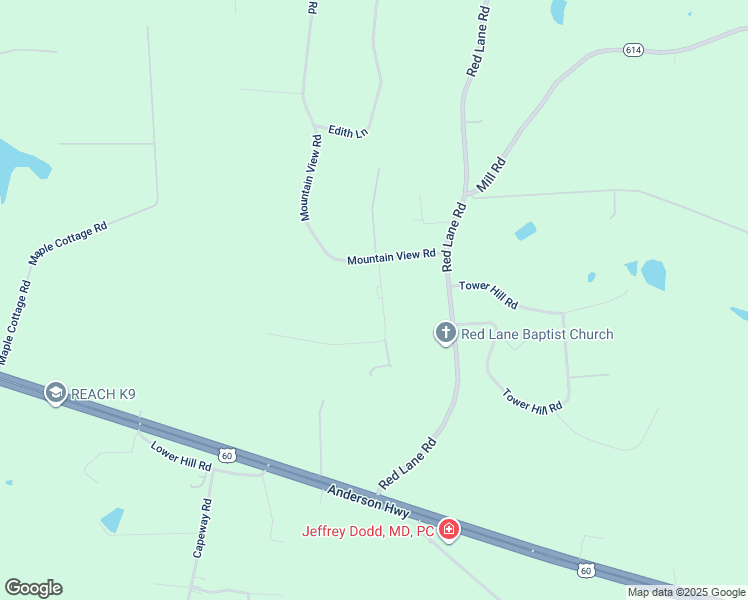 map of restaurants, bars, coffee shops, grocery stores, and more near 2924 New Hope Road in Powhatan