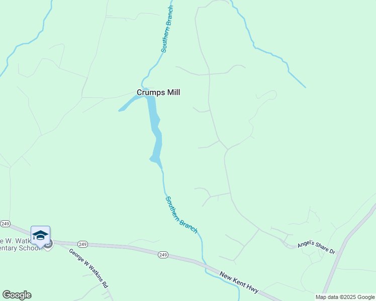map of restaurants, bars, coffee shops, grocery stores, and more near 7201 Amorone Way in New Kent