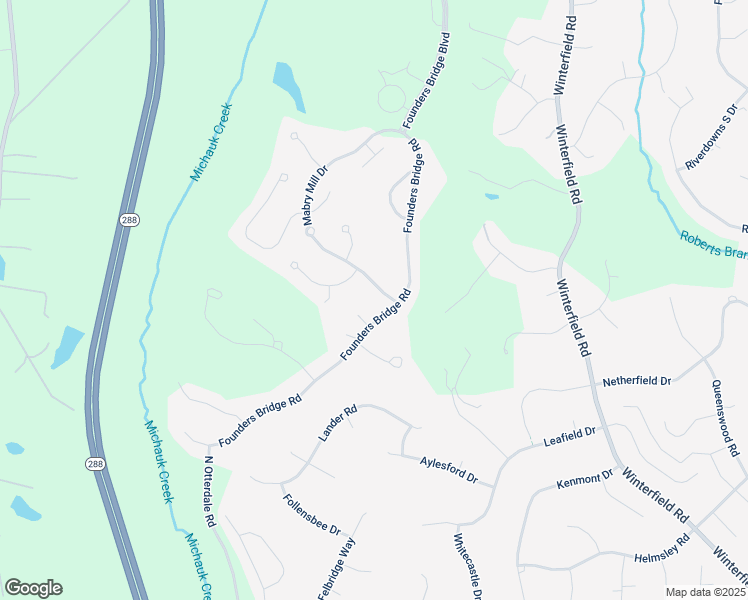 map of restaurants, bars, coffee shops, grocery stores, and more near 16107 Mabry Mill Drive in Midlothian
