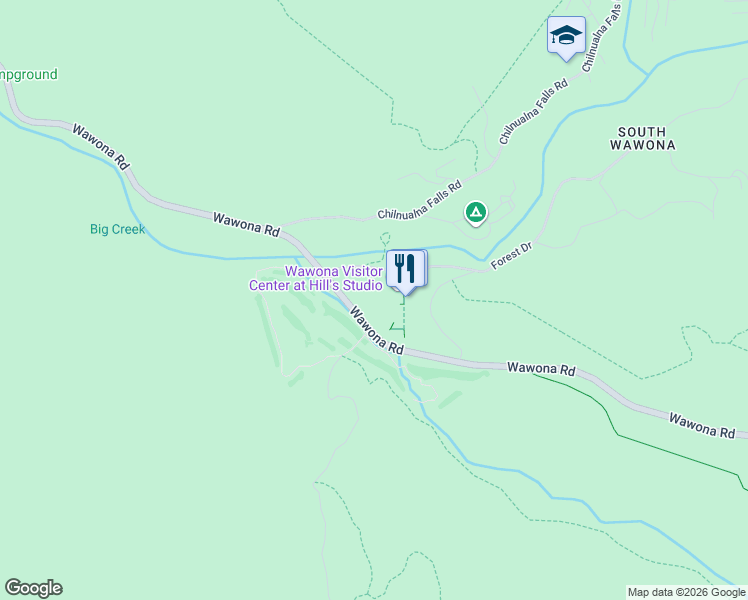 map of restaurants, bars, coffee shops, grocery stores, and more near in Wawona