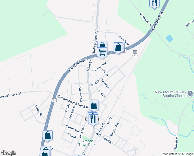 map of restaurants, bars, coffee shops, grocery stores, and more near 3070 Carolyn Avenue in Exmore