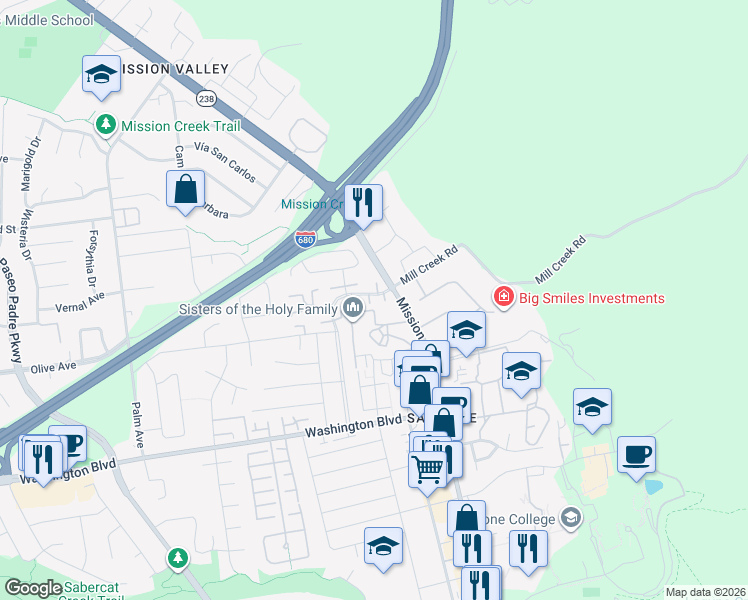 map of restaurants, bars, coffee shops, grocery stores, and more near 42912 Corte Galicia in Fremont