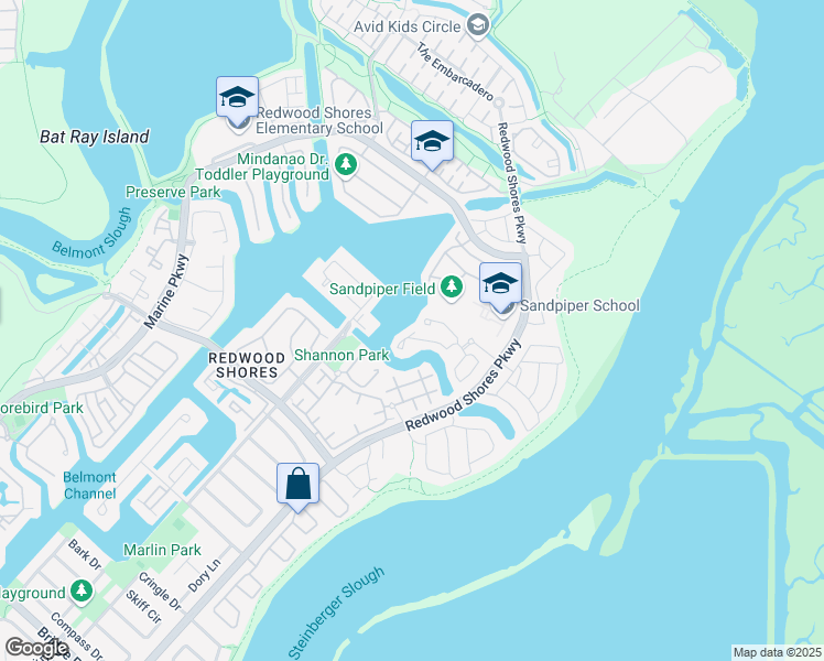 map of restaurants, bars, coffee shops, grocery stores, and more near 810 Constellation Court in Redwood City