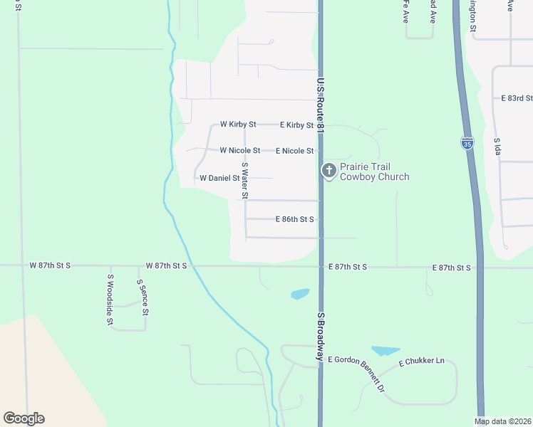 map of restaurants, bars, coffee shops, grocery stores, and more near 117 E 86th Street South in Haysville