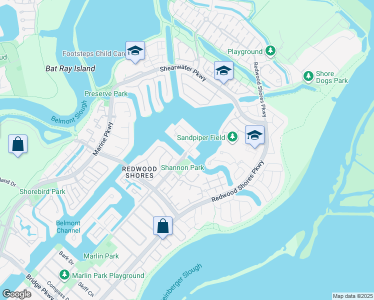 map of restaurants, bars, coffee shops, grocery stores, and more near 700 Baltic Circle in Redwood City
