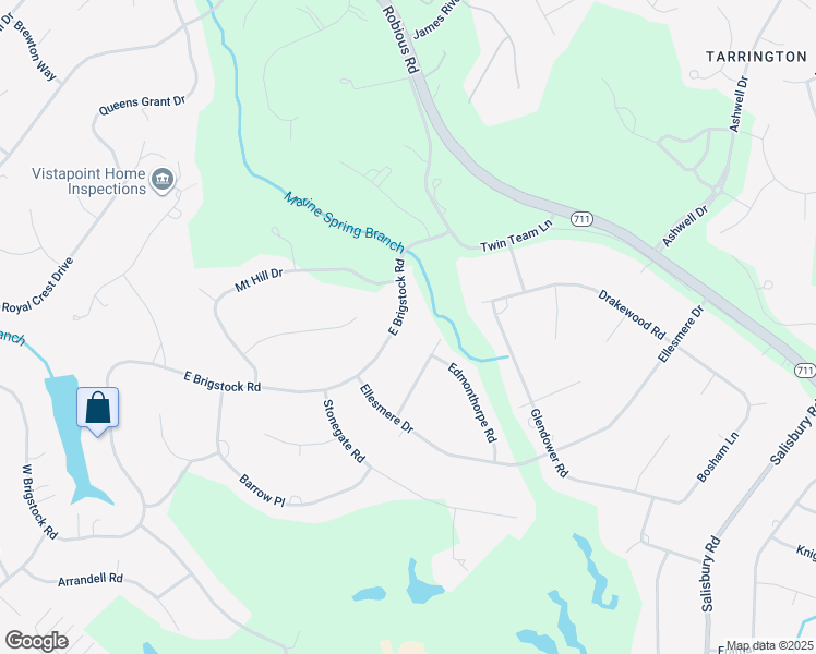 map of restaurants, bars, coffee shops, grocery stores, and more near 3161 East Brigstock Road in Midlothian