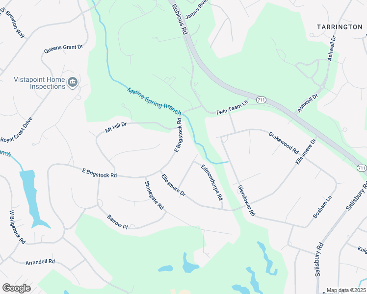 map of restaurants, bars, coffee shops, grocery stores, and more near 3161 East Brigstock Road in Midlothian