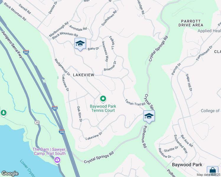 map of restaurants, bars, coffee shops, grocery stores, and more near 60 Glengarry Way in Hillsborough
