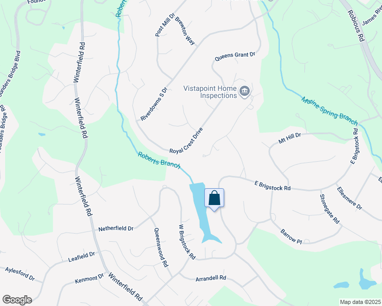 map of restaurants, bars, coffee shops, grocery stores, and more near 2767 Royal Crest Drive in Midlothian