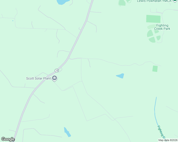 map of restaurants, bars, coffee shops, grocery stores, and more near 4231 Old Plantation Road in Powhatan