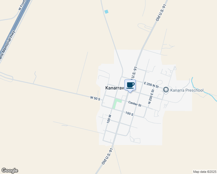 map of restaurants, bars, coffee shops, grocery stores, and more near 80 North 200 West in Kanarraville