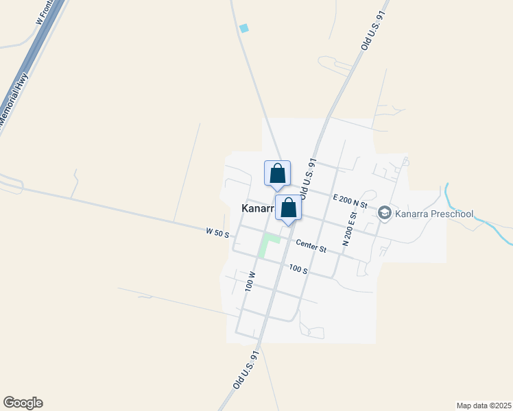 map of restaurants, bars, coffee shops, grocery stores, and more near 80 North 200 West in Kanarraville