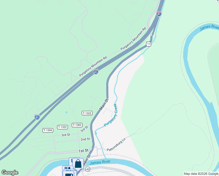 map of restaurants, bars, coffee shops, grocery stores, and more near 20628 Main Street in Buchanan