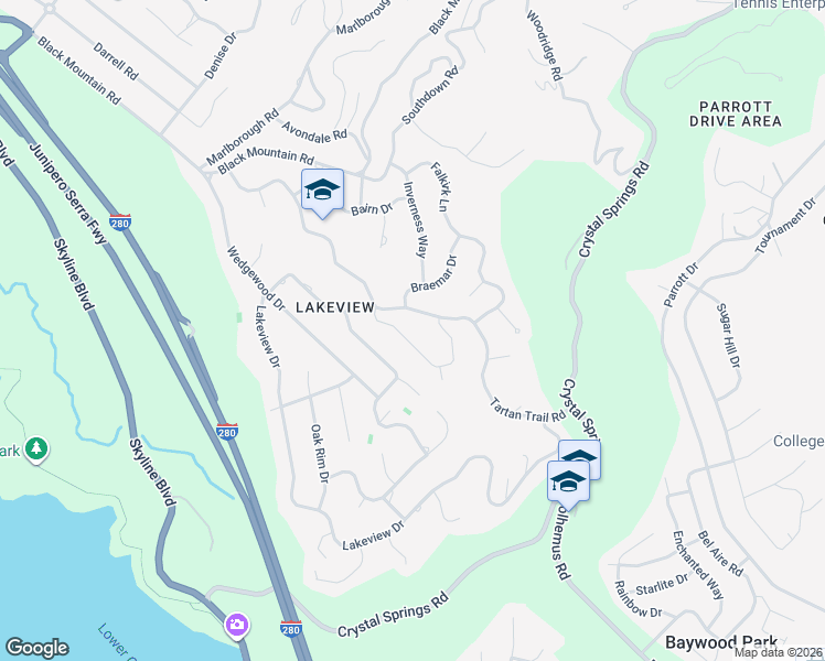 map of restaurants, bars, coffee shops, grocery stores, and more near 85 Glengarry Way in Hillsborough