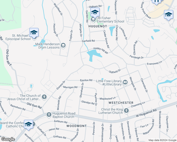 map of restaurants, bars, coffee shops, grocery stores, and more near 3168 Atlantic Street in Richmond