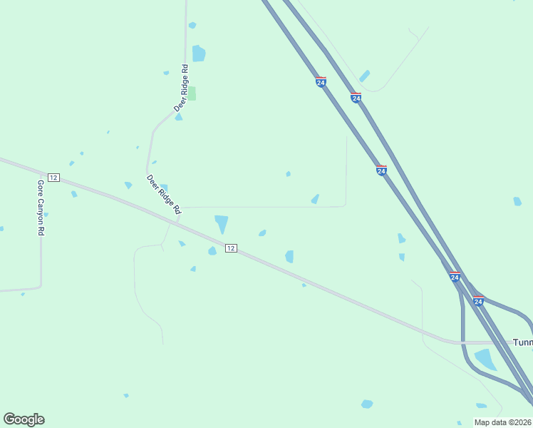 map of restaurants, bars, coffee shops, grocery stores, and more near 290 Dunn Lane in Goreville