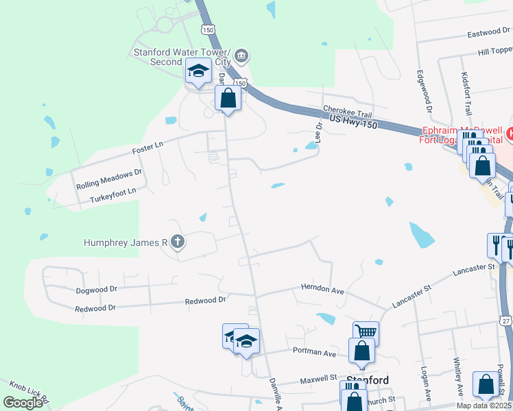 map of restaurants, bars, coffee shops, grocery stores, and more near in Stanford