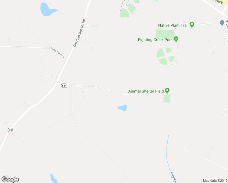 map of restaurants, bars, coffee shops, grocery stores, and more near 4201 Old Plantation Road in Powhatan