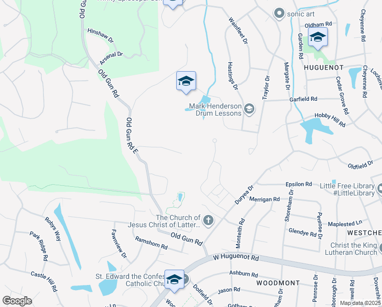 map of restaurants, bars, coffee shops, grocery stores, and more near 10700 Old Gun Trce in Midlothian