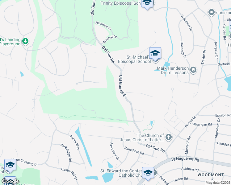 map of restaurants, bars, coffee shops, grocery stores, and more near 3420 Old Gun Road East in Midlothian
