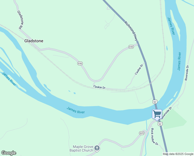 map of restaurants, bars, coffee shops, grocery stores, and more near 1823 Gladstone Road in Gladstone
