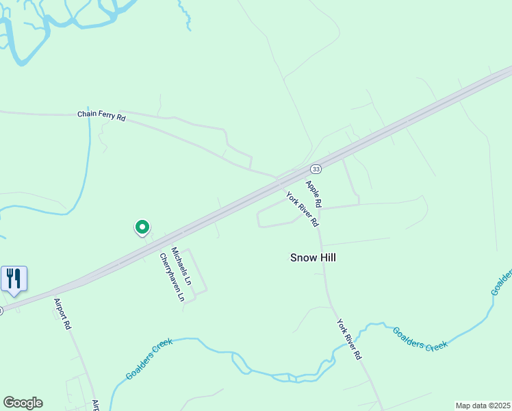 map of restaurants, bars, coffee shops, grocery stores, and more near 5683 Lewis B Puller Memorial Highway in Mattaponi
