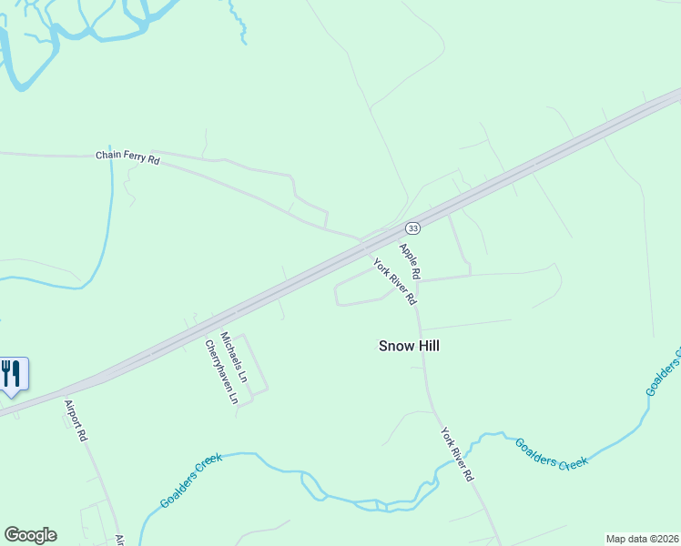 map of restaurants, bars, coffee shops, grocery stores, and more near 5663 East Lewis B Puller Memorial Highway in King and Queen County