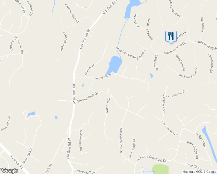 map of restaurants, bars, coffee shops, grocery stores, and more near 4709 Springcreek Court in Midlothian
