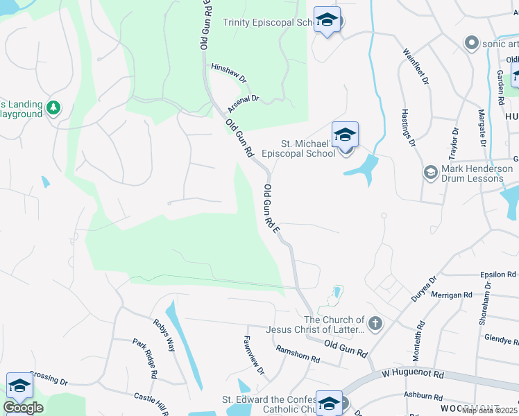 map of restaurants, bars, coffee shops, grocery stores, and more near 3438 Old Cox Road in Henrico