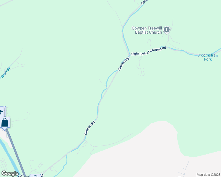 map of restaurants, bars, coffee shops, grocery stores, and more near 1040 Cowpen Road in Pikeville
