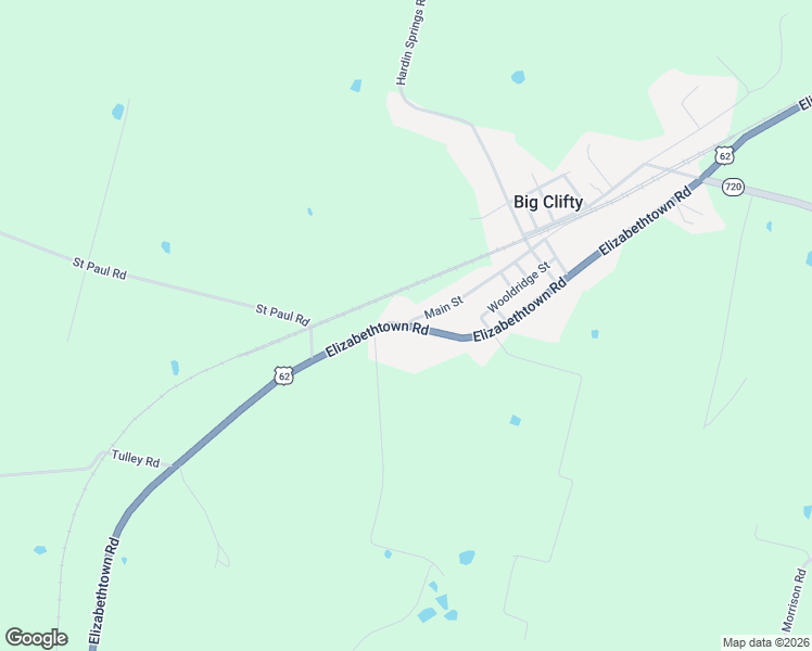 map of restaurants, bars, coffee shops, grocery stores, and more near 53 Main Street in Big Clifty