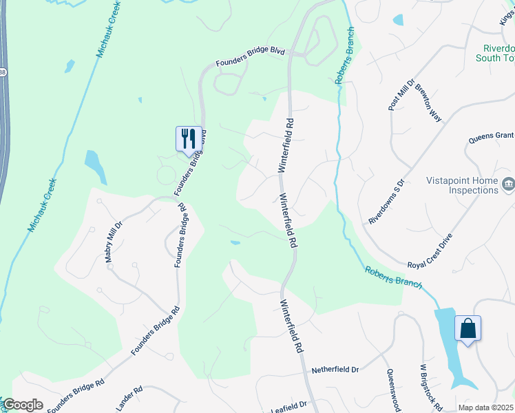 map of restaurants, bars, coffee shops, grocery stores, and more near 3201 Saint Stephens Way in Midlothian